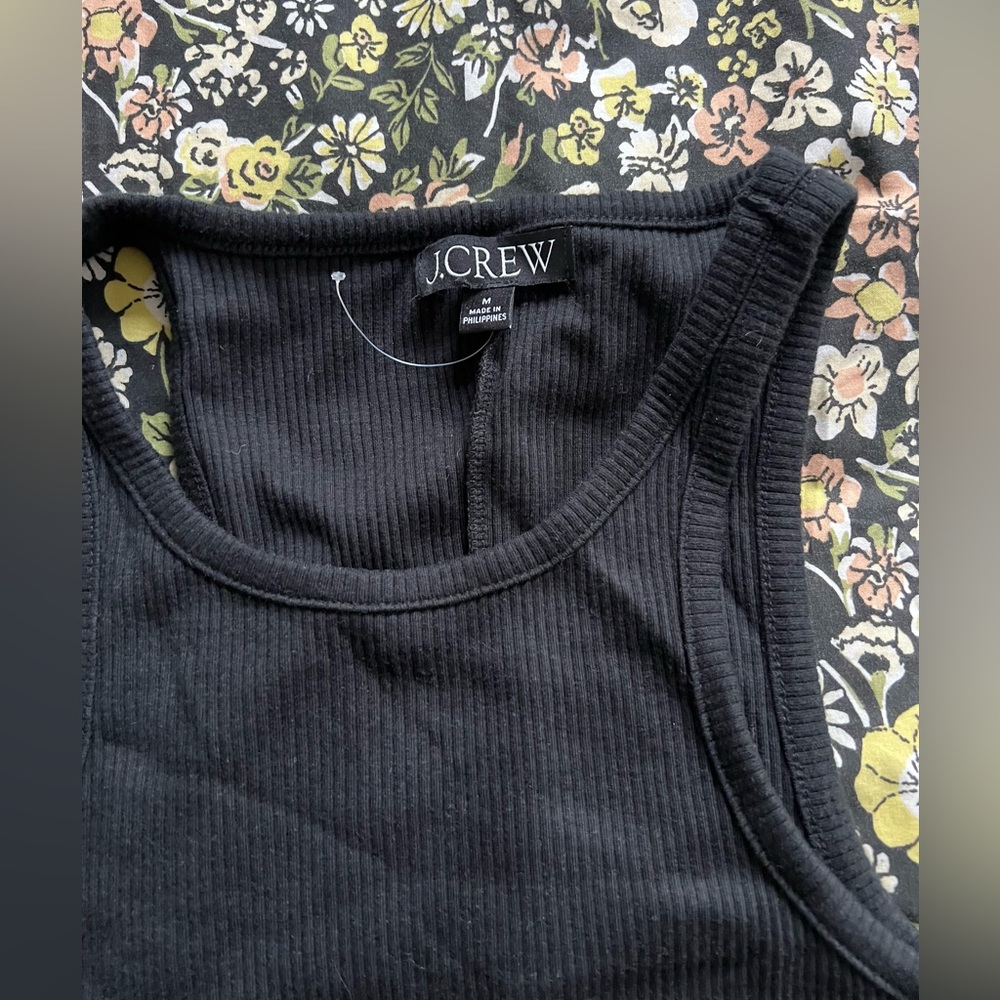 J.Crew Black Ribbed Tank Top - Picture 3 of 4